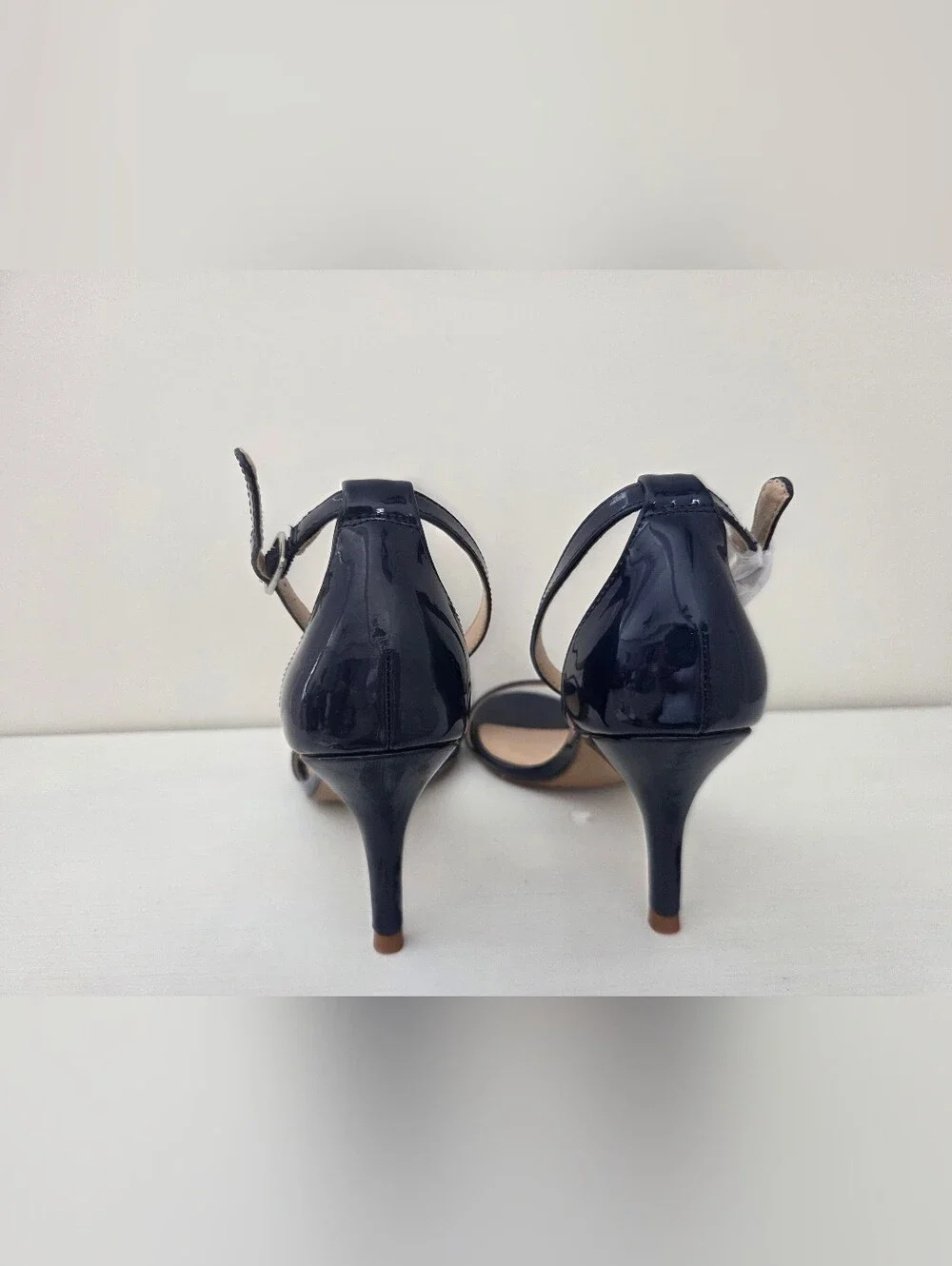Steve Madden Women's Navy Patent Ankle-Strap Heels